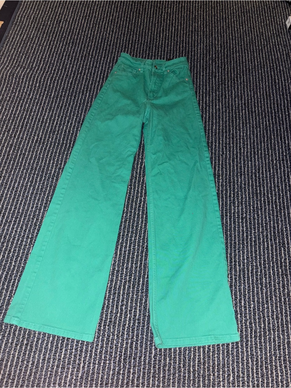 Women’s Divided Jeans Size 2 Dark Mint Green H&M 99% Cotton Skinny